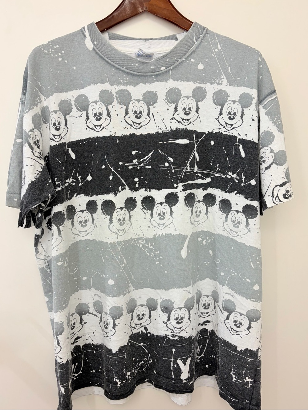 Disney Vintage 90s Splatter Tee with Mickey Print